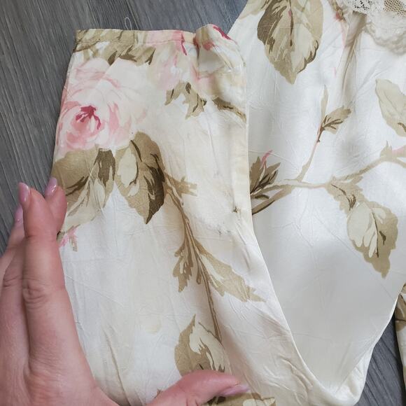 Gunne Sax Dress Large Prairie Satin Lace Collar Romantic Whimsy Cottagecore 70s - Picture 10 of 14